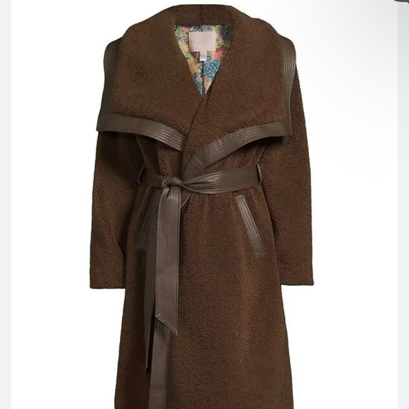 Hutch Jackets & Blazers - Hutch Brown Textured Coat with Leather Accents